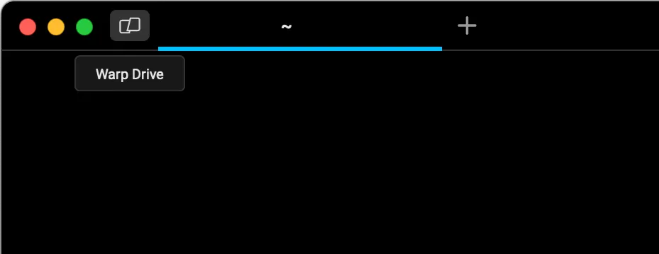 Warp Drive icon on top left corner of Warp